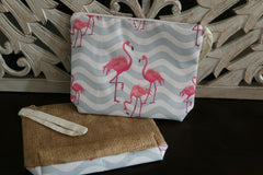 NEW Balinese Purse / Make Up Bag Lovely Bright Colours... 4 Flamingo Designs