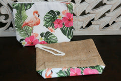 NEW Balinese Purse / Make Up Bag Lovely Bright Colours... 4 Flamingo Designs