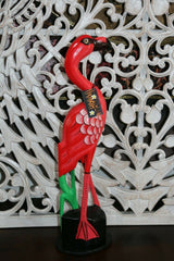 NEW Carved Wood Flamingo - Choose from 2 sizes - Beautiful bright colours.