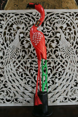 NEW Carved Wood Flamingo - Choose from 2 sizes - Beautiful bright colours.
