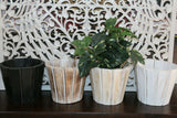 NEW Balinese Hand Crafted Wooden Pot Great for artificial plants!!  BOHO Style..