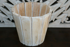 NEW Balinese Hand Crafted Wooden Pot Great for artificial plants!! BOHO Style..