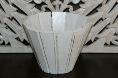 NEW Balinese Hand Crafted Wooden Pot Great for artificial plants!! BOHO Style..