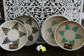 NEW Balinese Hand Woven Rattan Open Basket / Tray w/Motif - 2 sizes available