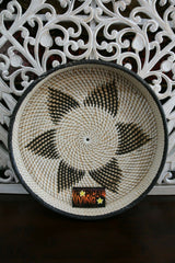 NEW Balinese Hand Woven Rattan Open Basket / Tray w/Motif - 2 sizes available