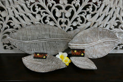 NEW Balinese Hand Carved Wooden Leaf Platter - 4 sizes available.