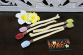 NEW Hand Crafted Balinese Ceramic / Wood Long Spoon - 5 COLOURS - Bali Homewares