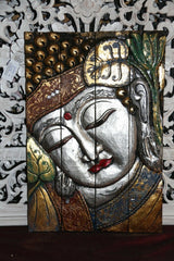 Balinese Hand Carved Wood Hinged Buddha Wall Panel - Bali Buddha Wall Panel 60cm