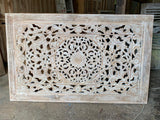 NEW Balinese Carved TEAK WOOD Mandala Panel 160 x 100cm - Bali Teak Mandala Art