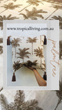 Balinese Linen Palm Tree Cushion Cover 40x40cm Brown - Bali Cushion Cover