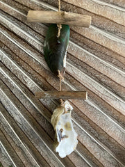 NEW Balinese Mussel, Oyster Shell & Driftwood Hanging Strand / Mobile
