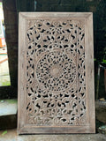 NEW Balinese Carved TEAK WOOD Mandala Panel 160 x 100cm - Bali Teak Mandala Art