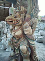 NEW Balinese Hand Carved & Coloured Paras Garuda Statue - Bali Garden Art