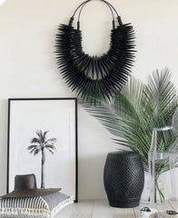 NEW Indonesian Hand Crafted Wooden Tribal Neck Piece - Primitive Bali Wall Art