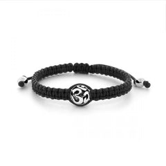 925 Sterling Silver Om Silver String Bracelet - Balinese Style Jewellery