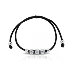 925 Sterling Silver Crysstal Ball Bracelet - Balinese Style Jewellery