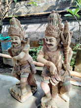 Set 2 Balinese Hand Crafted Paras Statues - Brahma & Wisnu - GREAT Entry Pieces