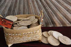 NEW Bali Woven Rattan Coasters - Balinese Coasters 1 Pce
