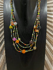 NEW Hand Crafted Balinese Multi Strand Bead Necklace - Bali Jewellery
