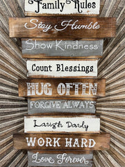 NEW Balinese Hand Crafted FAMILY RULES Sign - Bali Family Sign