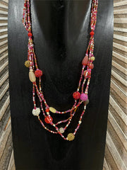 NEW Hand Crafted Balinese Multi Strand Bead Necklace - Bali Jewellery