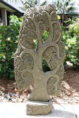 NEW Balinese Hand Carved Greenstone TREE OF LIFE Sculpture Medium