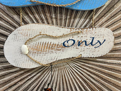 NEW Balinese Timber GOOD VIBES ONLY Sign - Bali Hand Crafted Thongs Sign