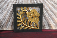 NEW Balinese Hand Carved Tropical Wall Panel Black/Gold!!
