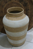 NEW Balinese Hand Woven Rattan Open Basket - Decor Vase L