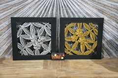 NEW BALINESE CARVED MDF MANDALA / TROPICAL WALL PANELS - BALI WALL ART 30x30cm