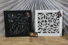 NEW BALINESE CARVED MDF MANDALA / TROPICAL WALL PANELS - BALI WALL ART 30x30cm