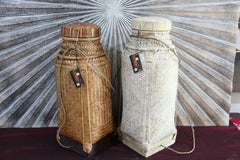 New Balinese Hand Woven Basket w/Lid / Ginger Jar Style Basket