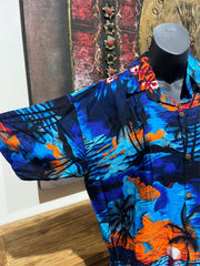Balinese Mens Tropical Print Shirt - Size M-L - Tropical Bali or Hawaiian Shirt