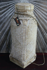 New Balinese Hand Woven Basket w/Lid / Ginger Jar Style Basket