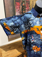 Balinese Mens Tropical Print Shirt - Size M-L - Tropical Bali or Hawaiian Shirt