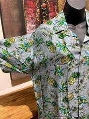 Balinese Mens Tropical Print Shirt - Size M-L - Tropical Bali or Hawaiian Shirt