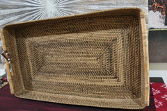 NEW Balinese Woven Rattan Open Basket / Tray - Choose from 3 Sizes...