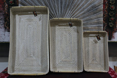 NEW Balinese Woven Rattan Open Basket / Tray - Choose from 3 Sizes...