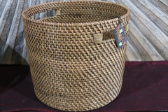 New Balinese Hand Woven Rattan Open Basket w/handles / Bali Basket - 3 sizes