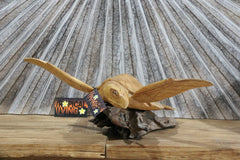 NEW Balinese Hand Carved & Crafted Suar Wood Turtle Sculpture - Bali Turtle Art