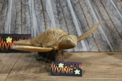 NEW Balinese Hand Carved & Crafted Suar Wood Turtle Sculpture - Bali Turtle Art