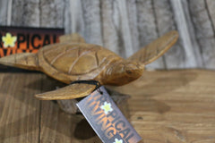 NEW Balinese Hand Carved & Crafted Suar Wood Turtle Sculpture - Bali Turtle Art