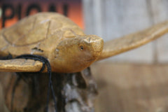 NEW Balinese Hand Carved & Crafted Suar Wood Turtle Sculpture - Bali Turtle Art