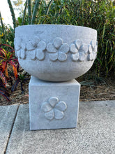 Balinese Frangipani Hand Crafted Water Bowl / Bird Bath or Pot / Bowl on Stand
