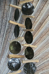 NEW Balinese Capiz Shell with Stick Hanging Strand / Mobile - Shell Decor Hanger