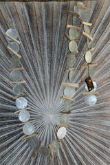 NEW Balinese Capiz Shell with Stick Hanging Strand / Mobile - Shell Decor Hanger