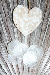 NEW Balinese Wood Heart/Capiz Shell Mobile - Bali Shell Mobile