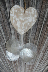 NEW Balinese Wood Heart/Capiz Shell Mobile - Bali Shell Mobile