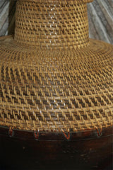 NEW BALINESE HAND CRAFTED WOOD/RATTAN COMBO Ball Vase - Gorgeous!!