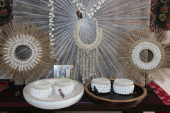 NEW Balinese Handmade Macrame Open Baskets encrusted with Shells